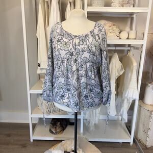 Princess Vera Wang Women's Sz XL Keyhole Long Sleeve Blouse-dainty, demure #3136